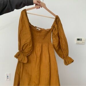 Sleeper Mustard Long Sleeve Dress